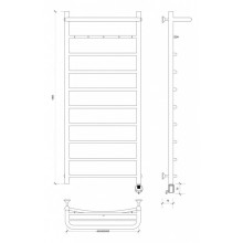 Полотенцесушитель электрический 1270х432 ТЭН правый Secado Милан 1КСП 4603777451363
