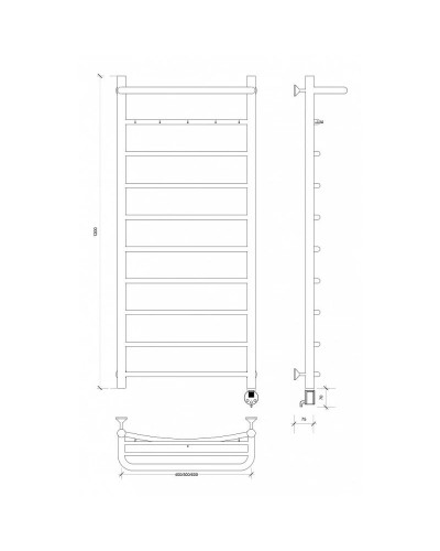 Полотенцесушитель электрический 1270х532 ТЭН правый Secado Милан 1КСП 4603759409030