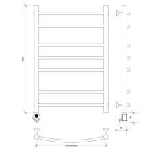 Полотенцесушитель электрический 870х532 ТЭН левый Secado Милан 2 4603759403212