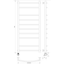 Полотенцесушитель электрический 1270х632 ТЭН левый Secado Милан 2 4603777451530