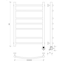 Полотенцесушитель электрический 870х632 ТЭН правый Secado Милан 2 4603777451462