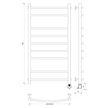 Полотенцесушитель электрический 1070х532 ТЭН правый Secado Милан 2  4603759409061