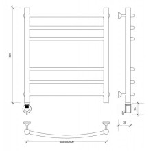 Полотенцесушитель электрический 670х432 ТЭН левый Secado Милан 3 4603777451554