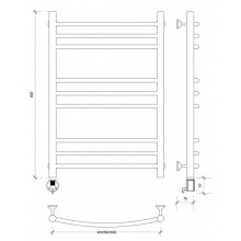 Полотенцесушитель электрический 870х432 ТЭН левый Secado Милан 3 4603777451592