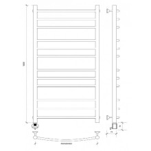 Полотенцесушитель электрический 1070х632 ТЭН левый Secado Милан 3 4603777451653