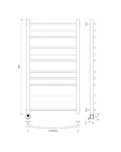 Полотенцесушитель электрический 1070х632 ТЭН левый Secado Милан 3 4603777451653