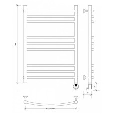 Полотенцесушитель электрический 870х432 ТЭН правый Secado Милан 3 4603777451608