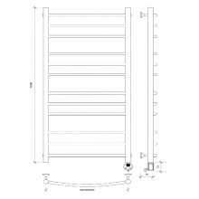 Полотенцесушитель электрический 1070х432 ТЭН правый Secado Милан 3 4603777451646