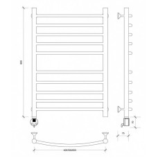 Полотенцесушитель электрический 870х632 ТЭН левый Secado Милан 4 4603777451776
