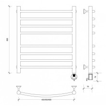Полотенцесушитель электрический 670х432 ТЭН правый Secado Милан 4 4603777451721