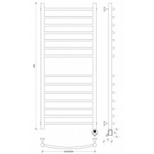 Полотенцесушитель электрический 1270х632 ТЭН правый Secado Милан 4 4603777451868