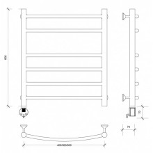 Полотенцесушитель электрический 670х532 ТЭН левый Secado Милан 5 4603759406510