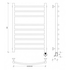 Полотенцесушитель электрический 870х532 ТЭН правый Secado Милан 5 4603759409177