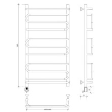 Полотенцесушитель электрический 1070х532 ТЭН левый Secado Валенсия 2 4603759402598