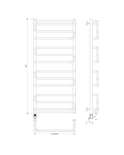 Полотенцесушитель электрический 1270х432 ТЭН левый Secado Валенсия 2 4603777454012