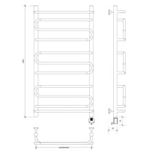 Полотенцесушитель электрический 1070х532 ТЭН правый Secado Валенсия 2 4603759408323