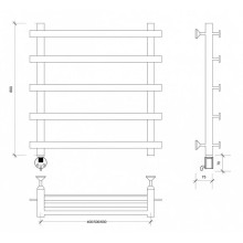 Полотенцесушитель электрический 670х500 ТЭН левый Secado Понтида 1 4603777456467