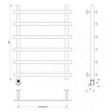 Полотенцесушитель электрический 870х500 ТЭН левый Secado Понтида 1 4603777456504