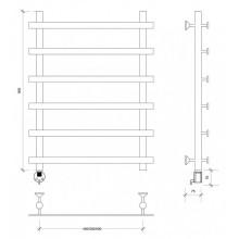 Полотенцесушитель электрический 870х600 ТЭН левый Secado Понтида 1 4603759403373