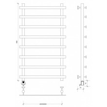 Полотенцесушитель электрический 1070х500 ТЭН левый Secado Понтида 1 4603777456542