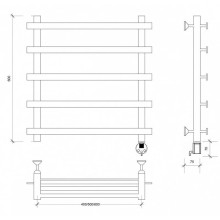 Полотенцесушитель электрический 670х600 ТЭН правый Secado Понтида 1 4603759409207