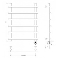 Полотенцесушитель электрический 870х500 ТЭН правый Secado Понтида 1 4603777456511