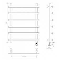 Полотенцесушитель электрический 870х500 ТЭН правый Secado Понтида 1 4603777456511