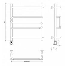 Полотенцесушитель электрический 670х632 ТЭН левый Secado Валенсия 2 4603777453916