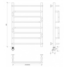 Полотенцесушитель электрический 870х532 ТЭН левый Secado Валенсия 2 4603759402574