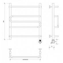 Полотенцесушитель электрический 670х632 ТЭН правый Secado Валенсия 2 4603777453923