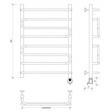 Полотенцесушитель электрический 870х432 ТЭН правый Secado Валенсия 2 4603777453947
