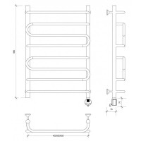 Полотенцесушитель электрический 870х632 ТЭН правый Secado Валенсия 2 4603777453961