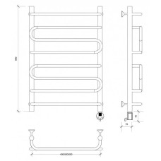 Полотенцесушитель электрический 870х632 ТЭН правый Secado Валенсия 2 4603777453961
