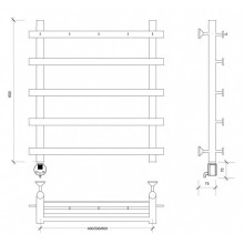 Полотенцесушитель электрический 670х500 ТЭН левый Secado Понтида 1К 4603777454227