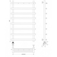 Полотенцесушитель электрический 1070х600 ТЭН левый Secado Понтида 1К 4603759402062