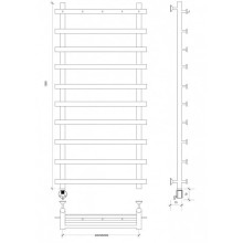 Полотенцесушитель электрический 1270х600 ТЭН левый Secado Понтида 1К 4603759402093