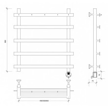 Полотенцесушитель электрический 670х500 ТЭН правый Secado Понтида 1К 4603777440596