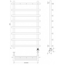 Полотенцесушитель электрический 1070х700 ТЭН правый Secado Понтида 1К 4603759407876