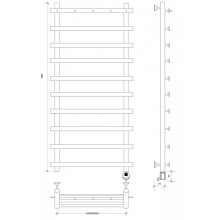 Полотенцесушитель электрический 1270х600 ТЭН правый Secado Понтида 1К 4603759407890