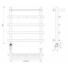 Полотенцесушитель электрический 670х700 ТЭН левый Secado Понтида 1КСП 4603777456801