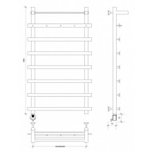 Полотенцесушитель электрический 1070х600 ТЭН левый Secado Понтида 1КСП 4603759403472