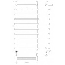 Полотенцесушитель электрический 1270х600 ТЭН левый Secado Понтида 1КСП 4603759406657