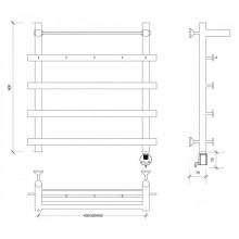 Полотенцесушитель электрический 670х500 ТЭН правый Secado Понтида 1КСП 4603777456795