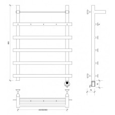 Полотенцесушитель электрический 870х700 ТЭН правый Secado Понтида 1КСП 4603777456856