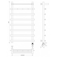 Полотенцесушитель электрический 1070х600 ТЭН правый Secado Понтида 1КСП  4603759409306