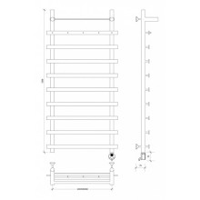 Полотенцесушитель электрический 1270х700 ТЭН правый Secado Понтида 1КСП 4603777456931