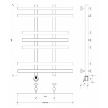 Полотенцесушитель электрический 870х600 ТЭН левый Secado Понтида 2 4603777456986