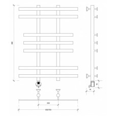 Полотенцесушитель электрический 870х600 ТЭН левый Secado Понтида 2 4603777456986