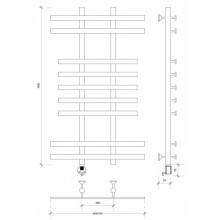 Полотенцесушитель электрический 1070х700 ТЭН левый Secado Понтида 2 4603777457044