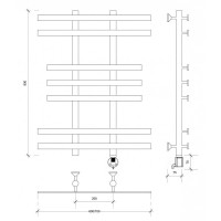 Полотенцесушитель электрический 870х700 ТЭН правый Secado Понтида 2 4603777457013